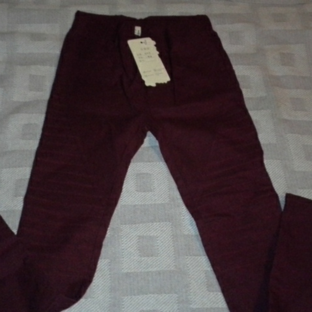 Burgundy pleated pants
